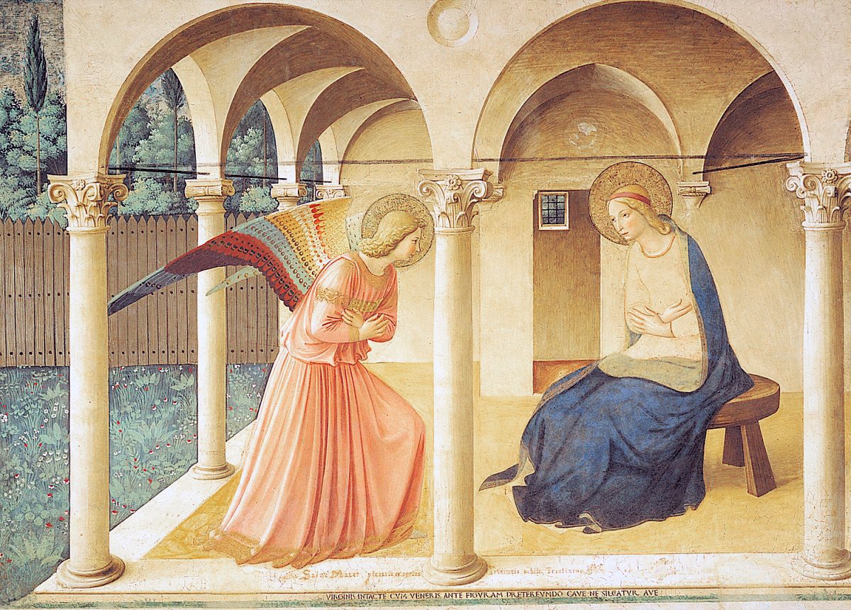 00 Fra Angelico. Annunciation. circa 1440-45. Basilica di San Marco. Firenze ITALY