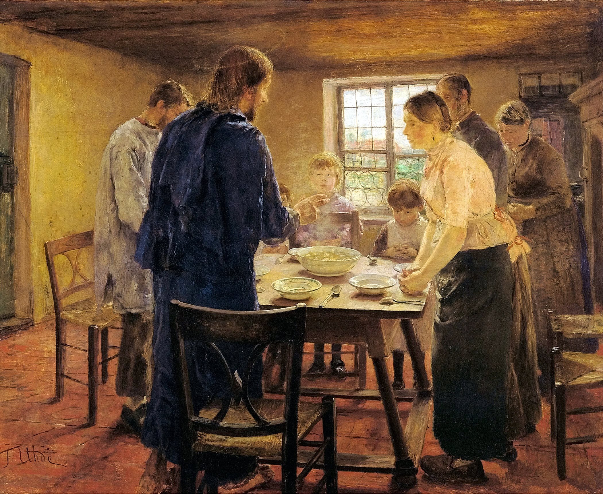 00 Fritz von Uhde. Christ with the Peasants. 1888